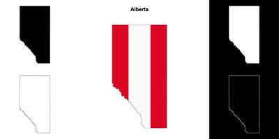 Alberta blank outline map set vector