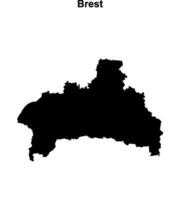Brest region blank outline map vector