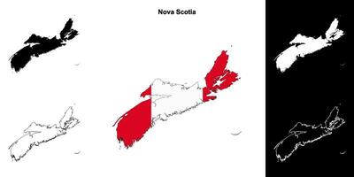 Nova Scotia blank outline map set vector