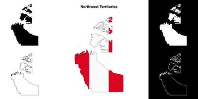 Northwest Territories blank outline map set vector