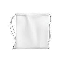 white fabric bag with draw string vector