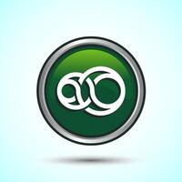 Infinity, Eternity, Icon Design Illustration, Endless Icon For Apps and Websites, Green Color Round Button Design vector