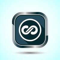 Infinity, Eternity, Icon Design Illustration, Endless Icon For Apps and Websites, Gray Shadow Button Design vector
