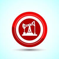 Oil Pump Icon Design Illustration, Industrial Icon For Apps and Websites, Red Color Button Design vector