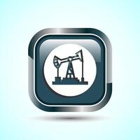 Oil Pump Icon Design Illustration, Industrial Icon For Apps and Websites, Gray Color Square Button Design vector