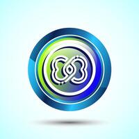 Infinity, Eternity, Icon Design Illustration, Endless Icon For Apps and Websites, Glossy Round Button Design vector