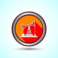 Oil Pump Icon Design Illustration, Industrial Icon For Apps and Websites, Orange Shadow Button Design vector