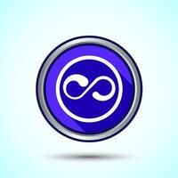 Infinity, Eternity, Icon Design Illustration, Endless Icon For Apps and Websites, Blue Shadow Button Design vector
