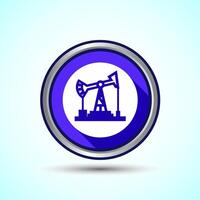 Oil Pump Icon Design Illustration, Industrial Icon For Apps and Websites, Blue Shadow Button Design vector