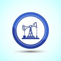 Oil Pump Icon Design Illustration, Industrial Icon For Apps and Websites, Blue Color Button Design vector