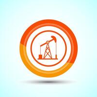 Oil Pump Icon Design Illustration, Industrial Icon For Apps and Websites, Orange Color Button Design vector