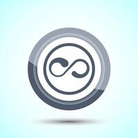 Infinity, Eternity, Icon Design Illustration, Endless Icon For Apps and Websites, Gray Color Button Design vector