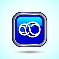 Infinity, Eternity, Icon Design Illustration, Endless Icon For Apps and Websites, Blue Color Square Button Design vector