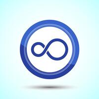 Infinity, Eternity, Icon Design Illustration, Endless Icon For Apps and Websites, Blue Color Button Design vector