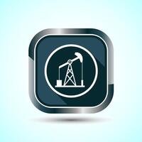 Oil Pump Icon Design Illustration, Industrial Icon For Apps and Websites, Gray Shadow Button Design vector