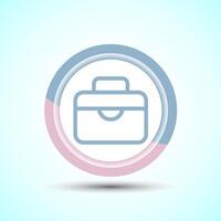 Briefcase Icon Design Illustration, Bag Icon For Apps and Websites, Pastel Color Button Design vector