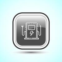 Fuelling Sign Icon Design Illustration, Fuel Icon For Apps and Websites, Gray Color Square Button vector
