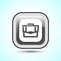 Briefcase Icon Design Illustration, Bag Icon For Apps and Websites, Gray Color Button vector