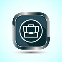 Briefcase Icon Design Illustration, Bag Icon For Apps and Websites, Gray Shadow Button Design vector