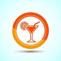 Tropical Drink Icon Design Illustration, Icon For Apps and Websites, Orange Color Button Design vector