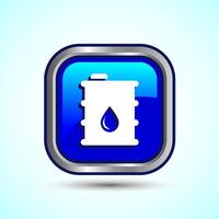 Fuelling Sign Icon Design Illustration, Fuel Icon For Apps and Websites, Blue Color Square Button Design vector