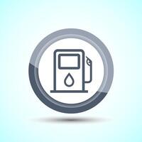 Fuelling Sign Icon Design Illustration, Fuel Icon For Apps and Websites, Gray Color Button Design vector