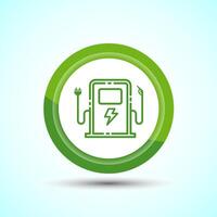 Fuelling Sign Icon Design Illustration, Fuel Icon For Apps and Websites, Green Color Button Design vector