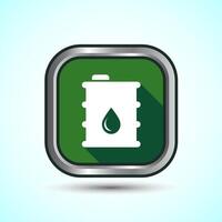 Fuelling Sign Icon Design Illustration, Fuel Icon For Apps and Websites, Green Shadow Button Design vector