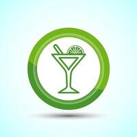 Tropical Drink Icon Design Illustration, Icon For Apps and Websites, Green Color Button Design vector