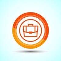 Briefcase Icon Design Illustration, Bag Icon For Apps and Websites, Orange Color Button Design vector