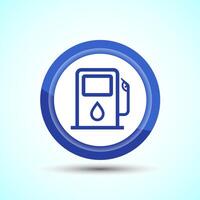 Fuelling Sign Icon Design Illustration, Fuel Icon For Apps and Websites, Blue Color Button Design vector