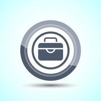 Briefcase Icon Design Illustration, Bag Icon For Apps and Websites, Gray Color Button Design vector