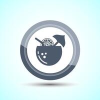 Tropical Drink Icon Design Illustration, Icon For Apps and Websites, Gray Color Button Design vector