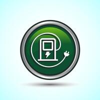 Fuelling Sign Icon Design Illustration, Fuel Icon For Apps and Websites, Green Color Round Button Design vector