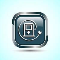 Fuelling Sign Icon Design Illustration, Fuel Icon For Apps and Websites, Gray Color Square Button Design vector