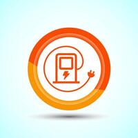 Fuelling Sign Icon Design Illustration, Fuel Icon For Apps and Websites, Orange Color Button Design vector