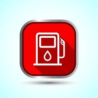Fuelling Sign Icon Design Illustration, Fuel Icon For Apps and Websites, Red Shadow Button Design vector