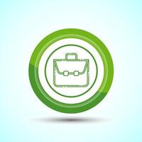 Briefcase Icon Design Illustration, Bag Icon For Apps and Websites, Green Color Button Design vector