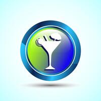 Tropical Drink Icon Design Illustration, Icon For Apps and Websites, Glossy Round Button Design vector