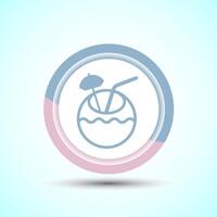 Tropical Drink Icon Design Illustration, Icon For Apps and Websites, Pastel Color Button Design vector
