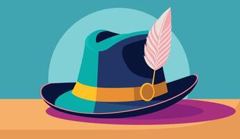 The of a Realistic oktoberfest hat with plume vector