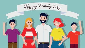 The happy family day in hand drawn style vector