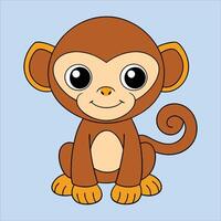How to draw a monkey vector