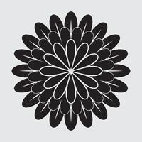 A black and white flower on a white background vector