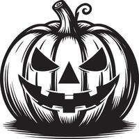 Black And White Halloween Pumpkin Design vector