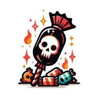 Candy Halloween Draw Design vector