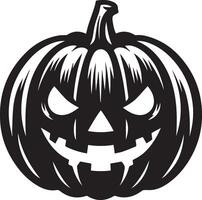 Black And White Halloween Pumpkin Design With White Background vector