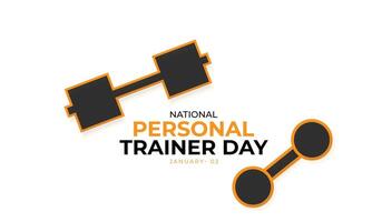 National personal trainer day. background, banner, card, poster, template. illustration. vector