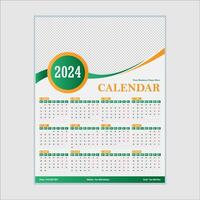 Wall Calendar 2024 Template Design vector