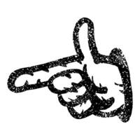Hand finger pointing in grunge style vector